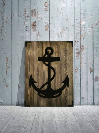 Wandbild Holz Anker – Maritimes Design für Wohnzimmer - Bild 3