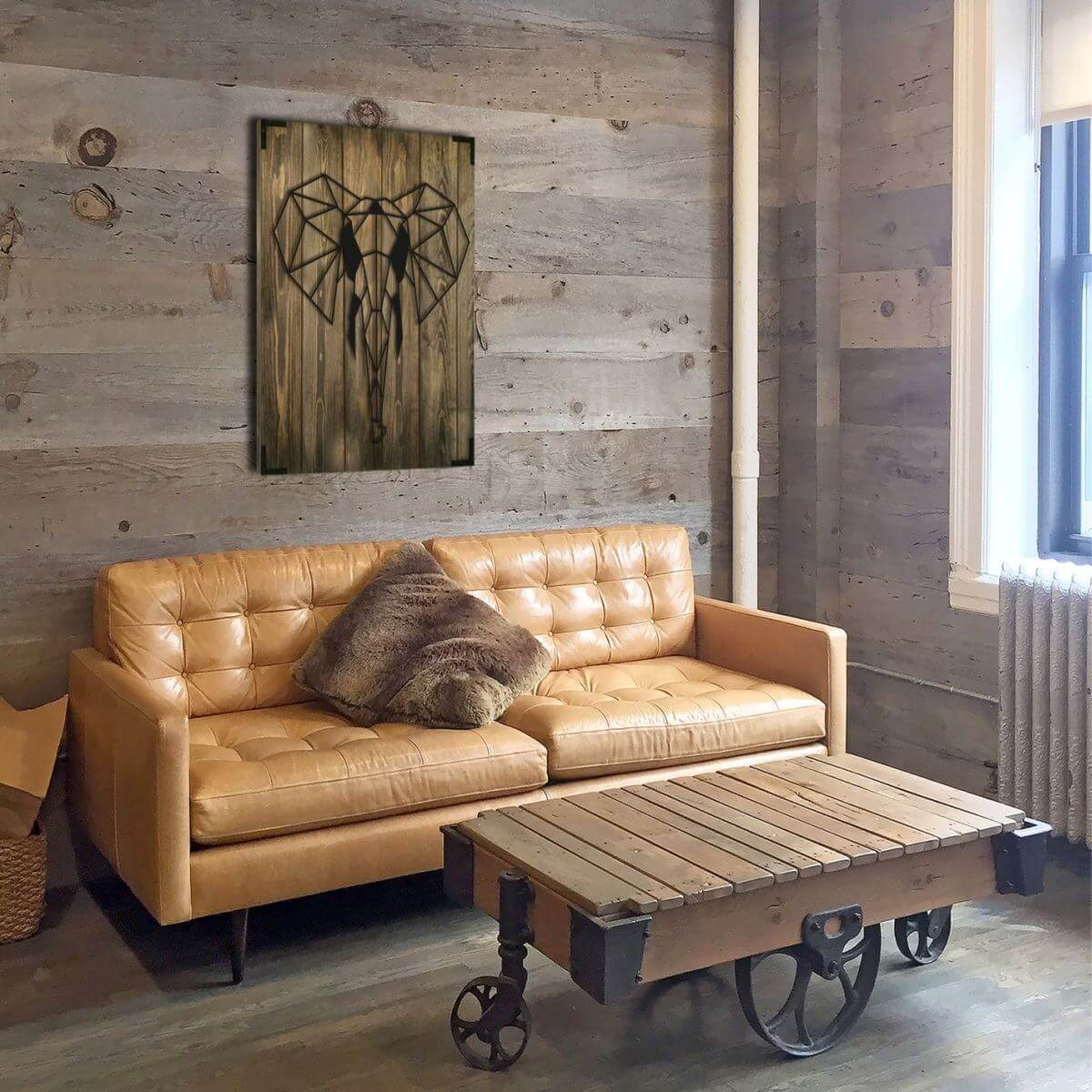 Wandbild Holz Elefant – Exotisches Design für Wohnzimmer - Bild 2