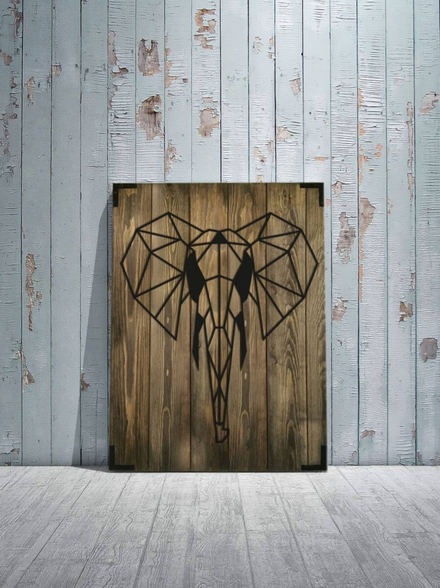 Wandbild Holz Elefant – Exotisches Design für Wohnzimmer - Bild 3