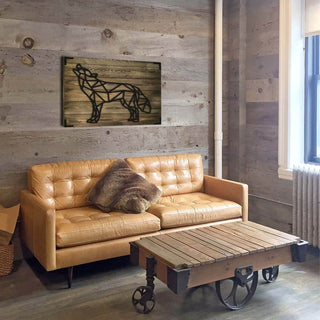 Wandbild Holz Wolf – Wilde Natur im Design für Wohnzimmer - Bild 2