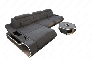 Ecksofa Toscano L-Form Stoff in Strukturstoff und der Farbe Grau und Schwarz - Ausrichtung links - Bild 2