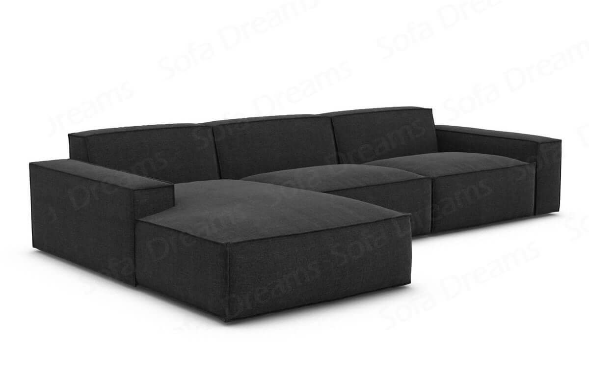 Stoff Ecksofa Formenta L-Form Schwarz