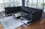 Designsofa Sorrento U-Form aus Leder