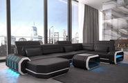 Mini Wohnlandschaft Roma XL U-Form in Leder