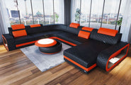 XXL Wohnlandschaft Berlin U-Form in Leder