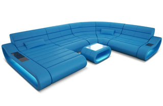 Leder Wohnlandschaft Concept XXL – Komfort & Stil in Kunstleder und der Farbe Blau - Ausrichtung links